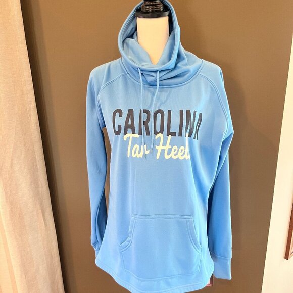 NWT Carolina Tar Heel Women's Blue Cowl Neck Sweatshirt by Colosseum, Size XL - Picture 1 of 11